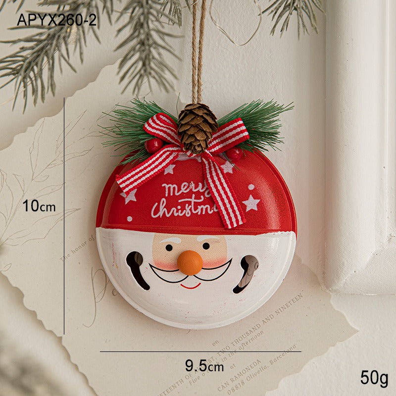 Painted Iron Bell Pendant Christmas Ornament Pendant Shop Decoration Christmas Tree Scene Arrangement