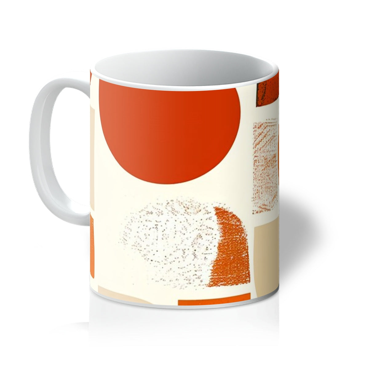 Orange and Brown Abstract Eclectic Art Mug