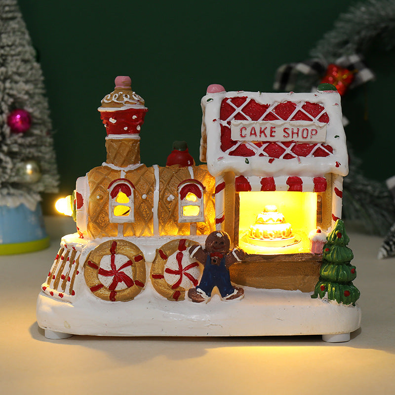 Christmas gifts, Christmas creative ornaments, electric music, glowing snow house, small house