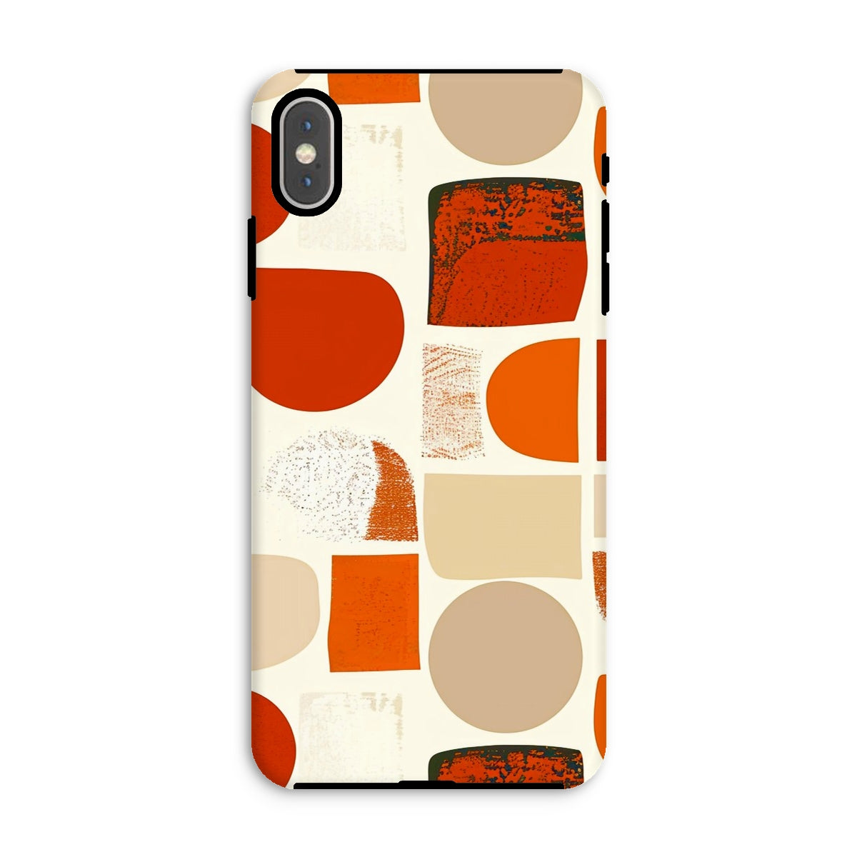 Orange and Brown Abstract Eclectic Art Tough Phone Case