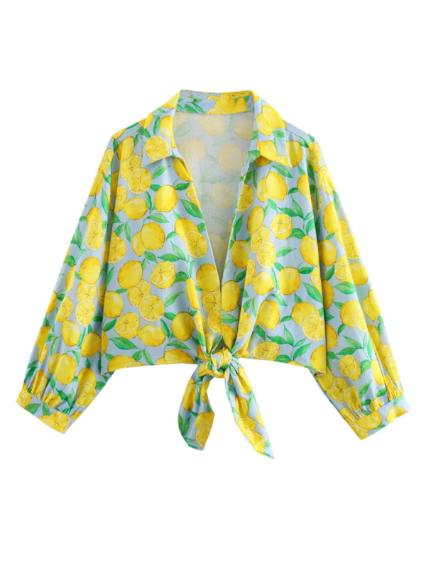 Lemon Print Shorts Suit