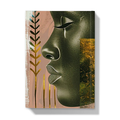 Echoes of Life: Afrocentric Peach and Gold Abstract Art Eclectic  Hardback Journal