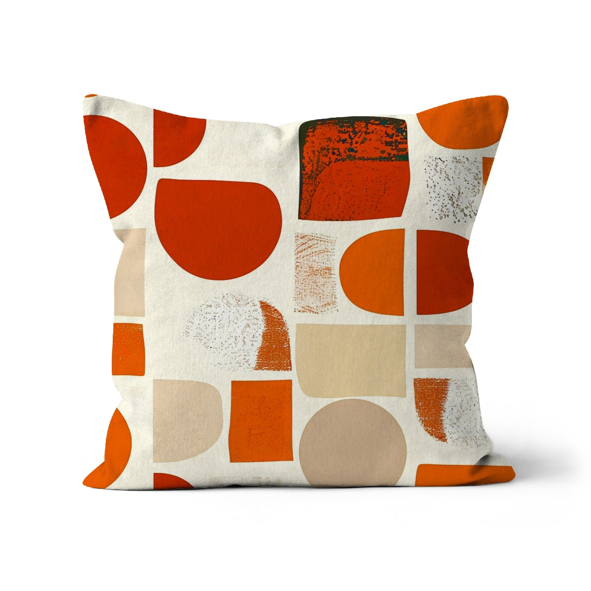 Orange and Brown Abstract Eclectic Art  Cushion