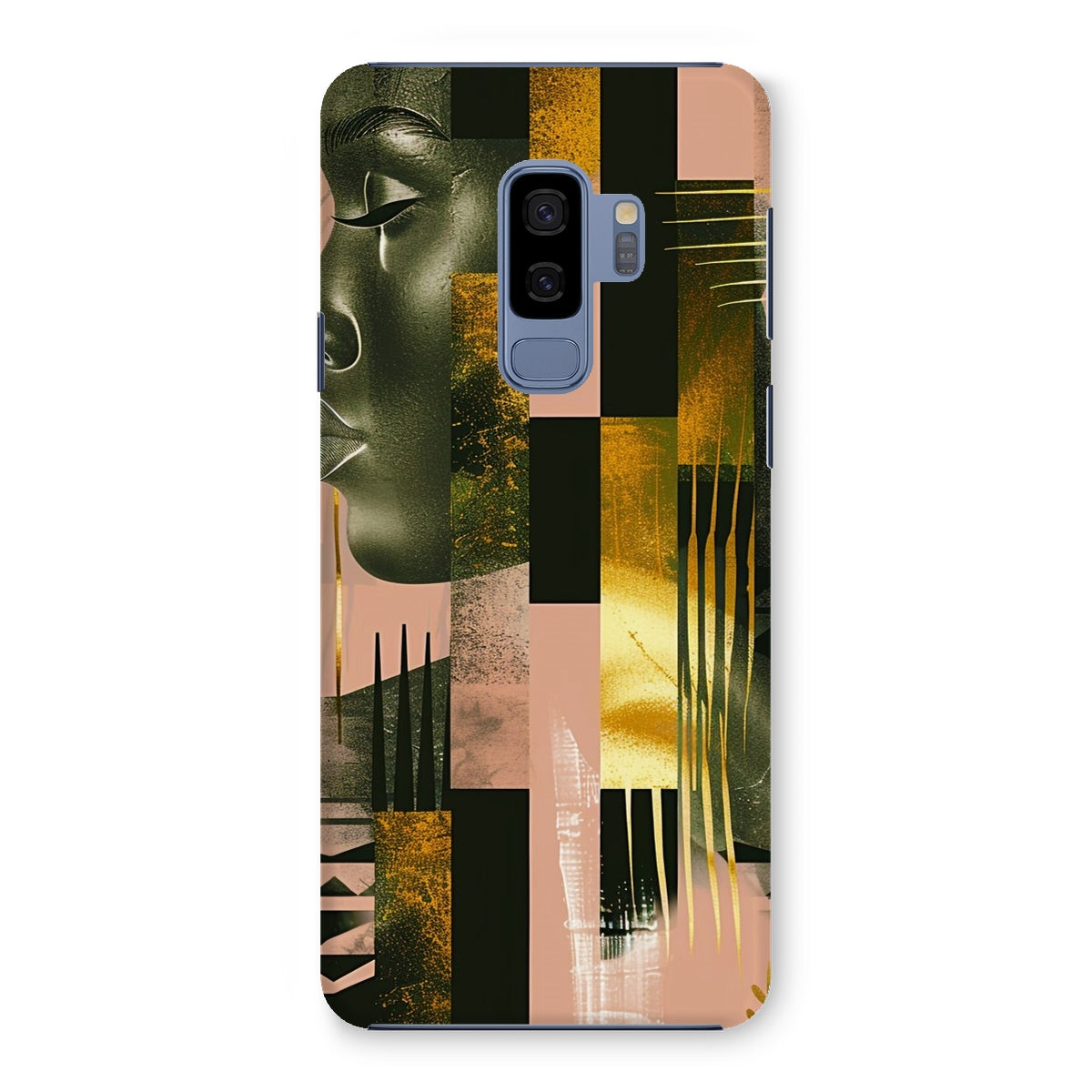 Echoes of Life: Afrocentric Peach and Gold Abstract Art Eclectic  Snap Phone Case