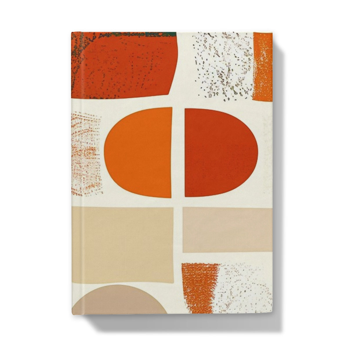 Orange and Brown Abstract Eclectic Art  Hardback Journal