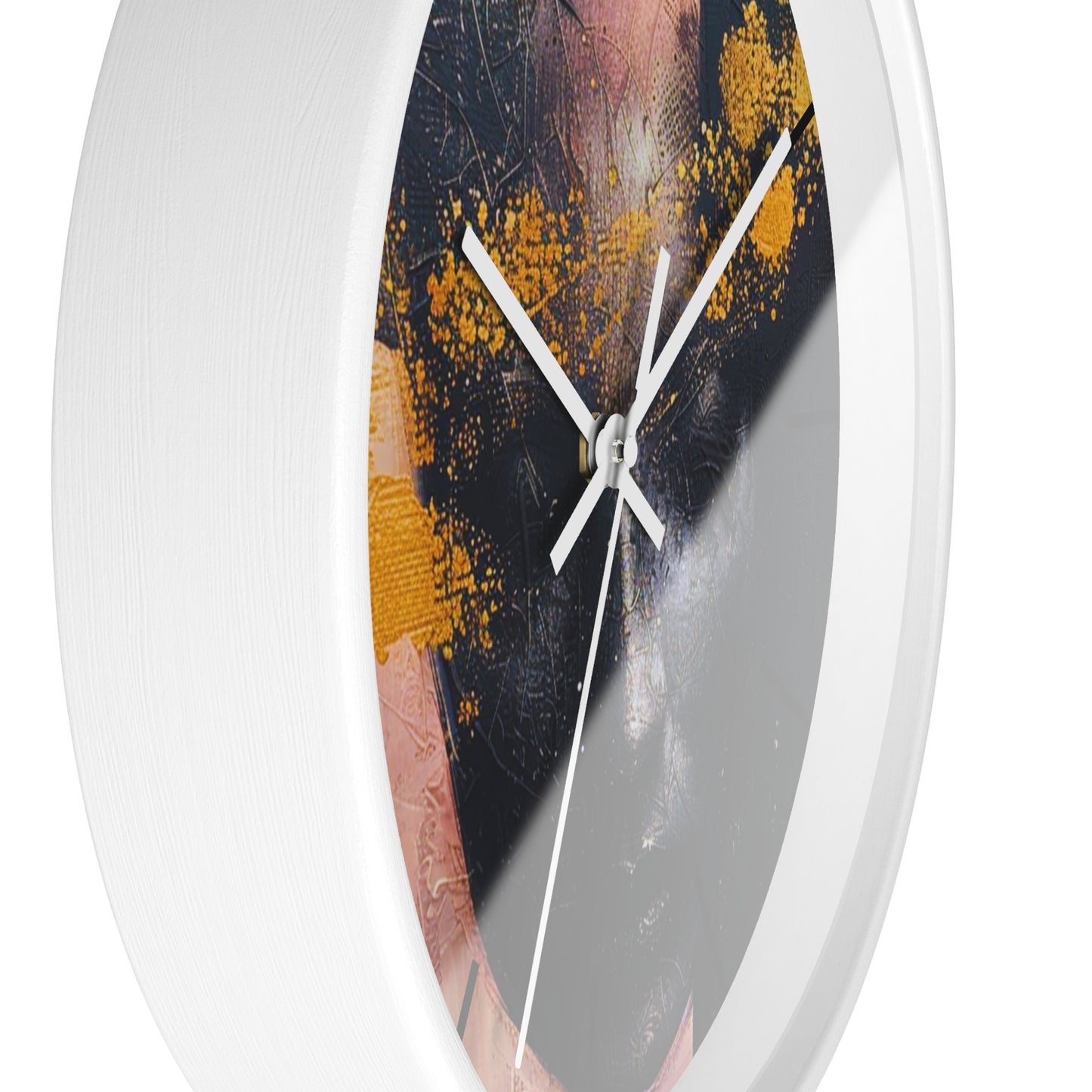 Elegant Blush and Gold Masquerade Wall Clock