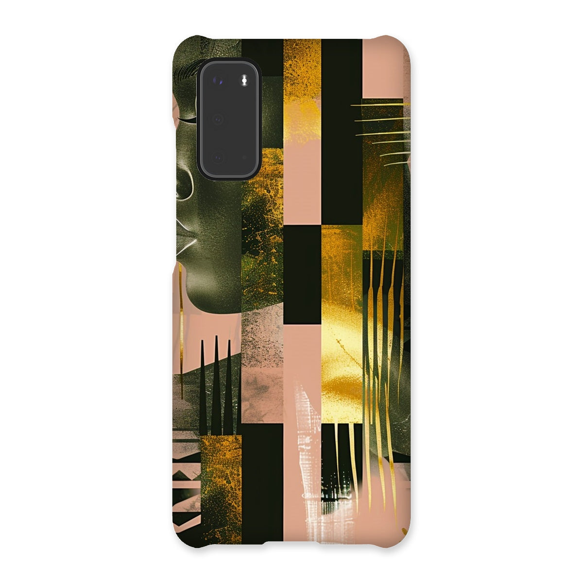 Echoes of Life: Afrocentric Peach and Gold Abstract Art Eclectic  Snap Phone Case