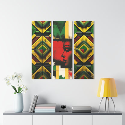 Sub-Saharan Mirage Afrocentric Wall Art Acrylic Prints (Triptych)