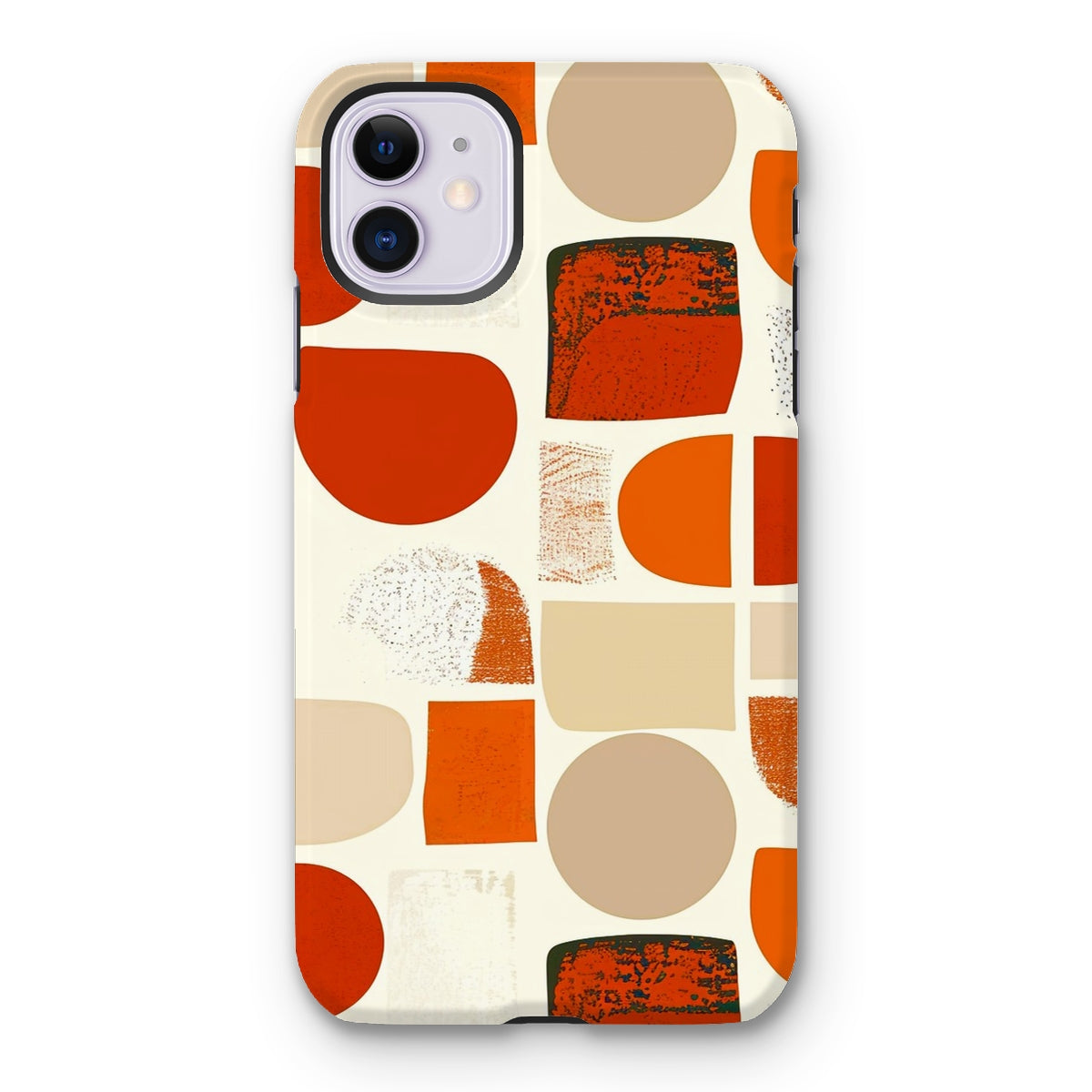 Orange and Brown Abstract Eclectic Art  Tough Phone Case