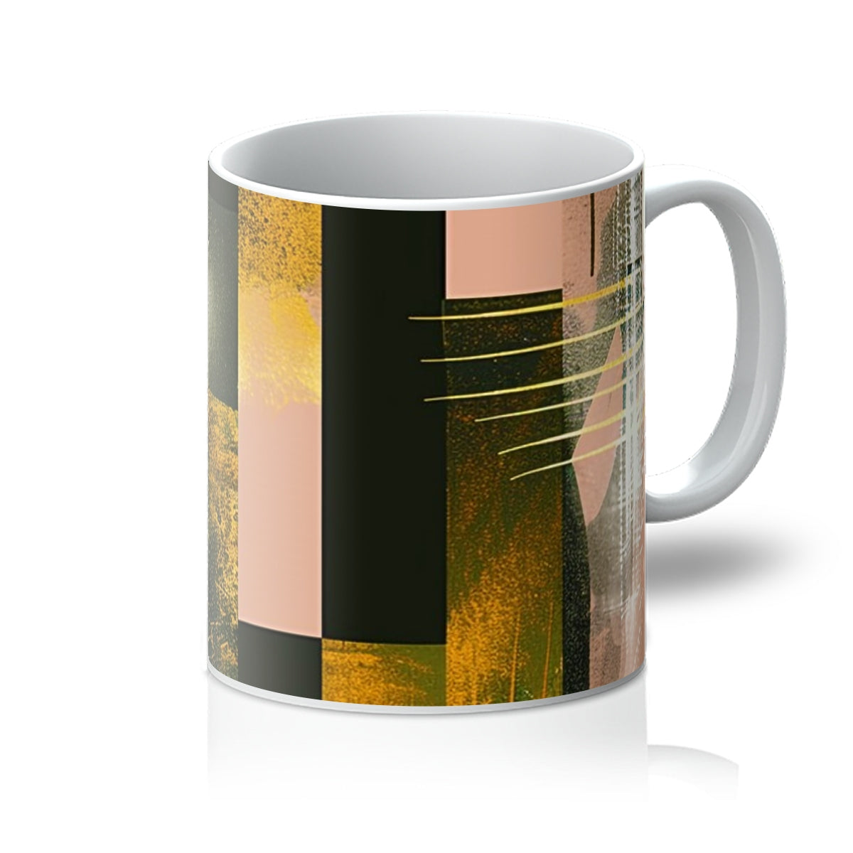 Echoes of Life: Afrocentric Peach and Gold Abstract Art Eclectic  Mug