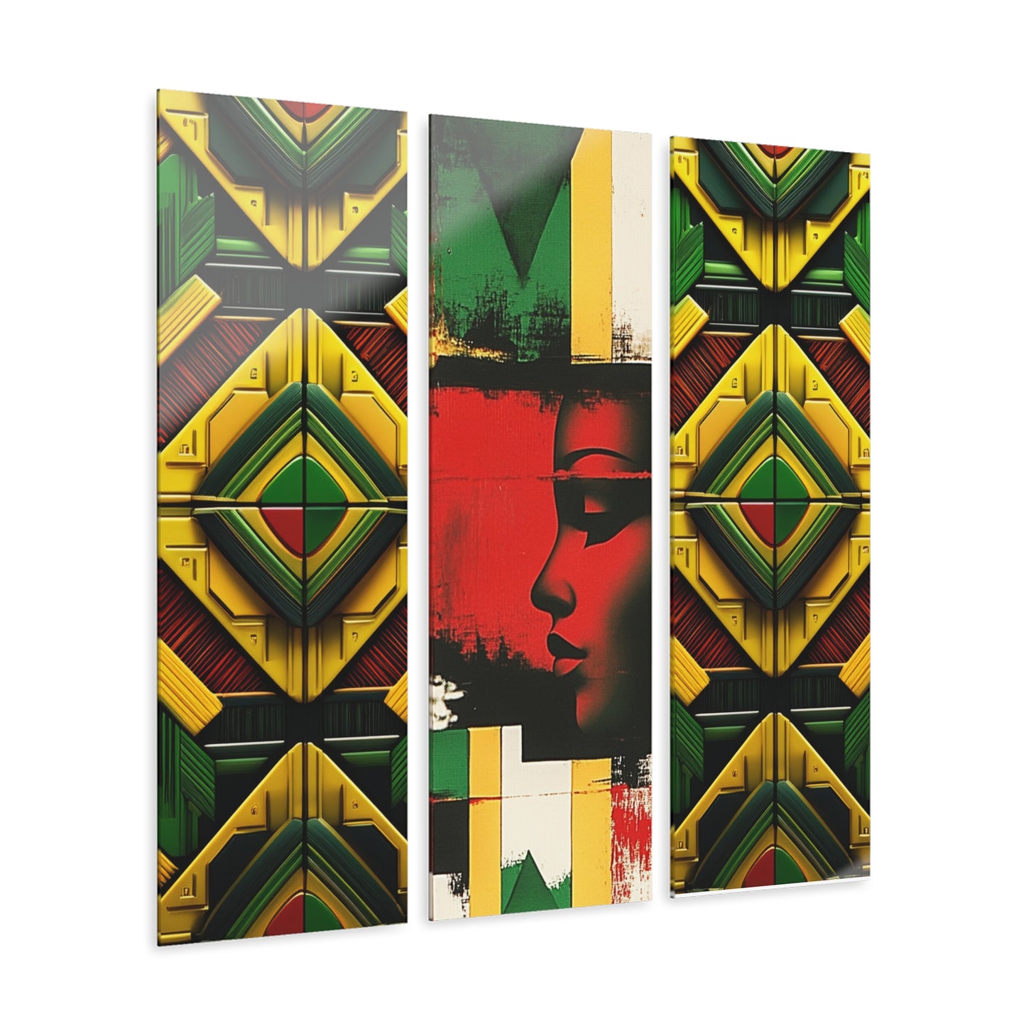 Sub-Saharan Mirage Afrocentric Wall Art Acrylic Prints (Triptych)