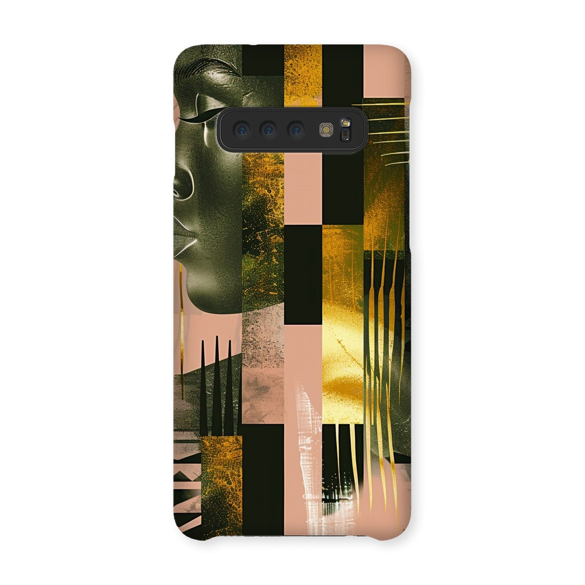 Echoes of Life: Afrocentric Peach and Gold Abstract Art Eclectic  Snap Phone Case