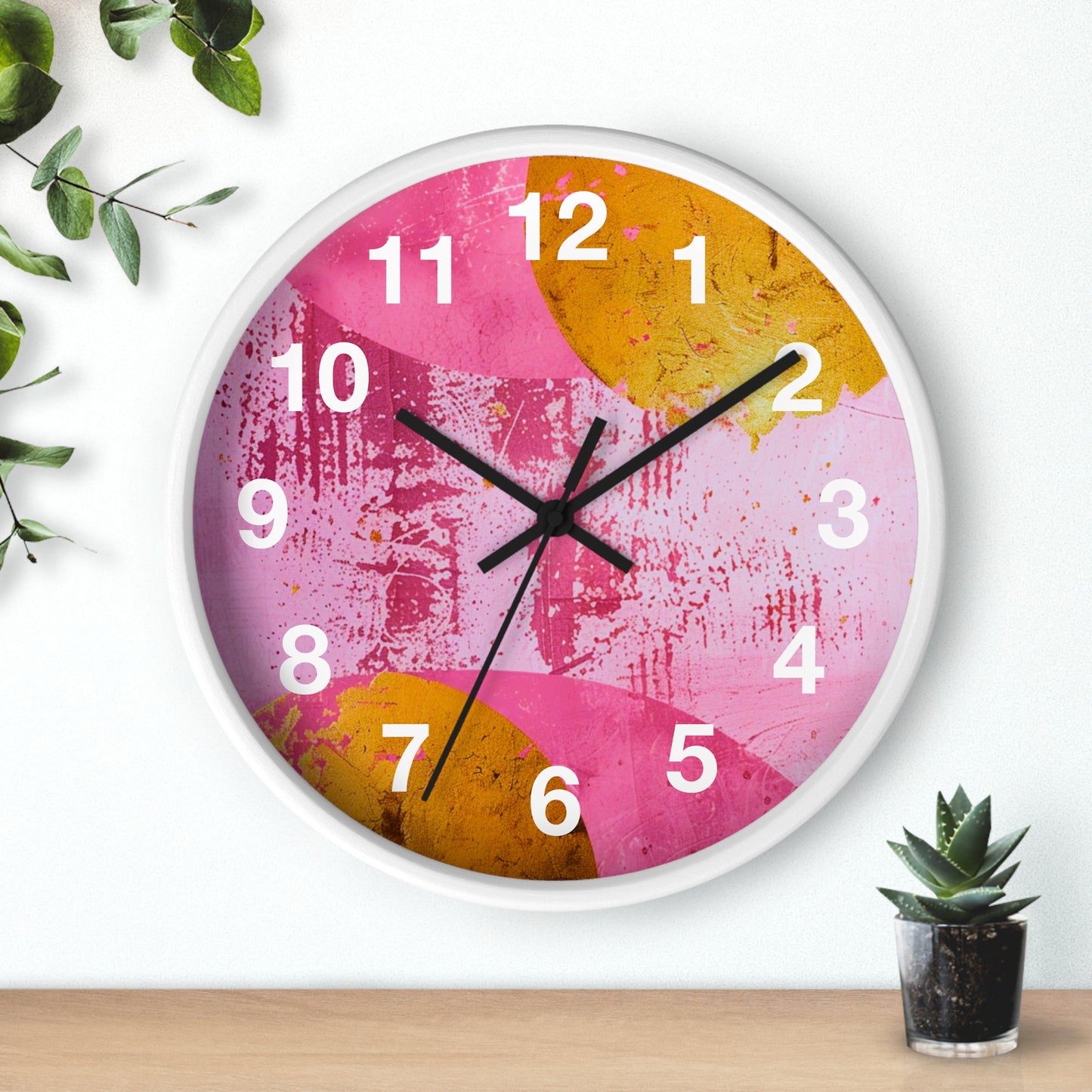 Blush and Gold Serenity Wall Clock