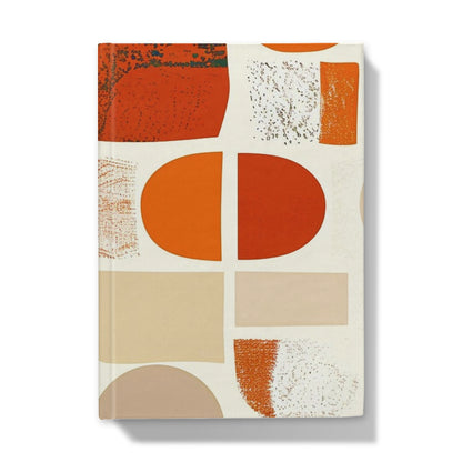 Orange and Brown Abstract Eclectic Art  Hardback Journal