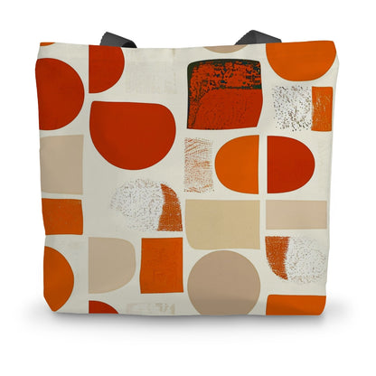 Orange and Brown Abstract Eclectic Art  Canvas Tote Bag