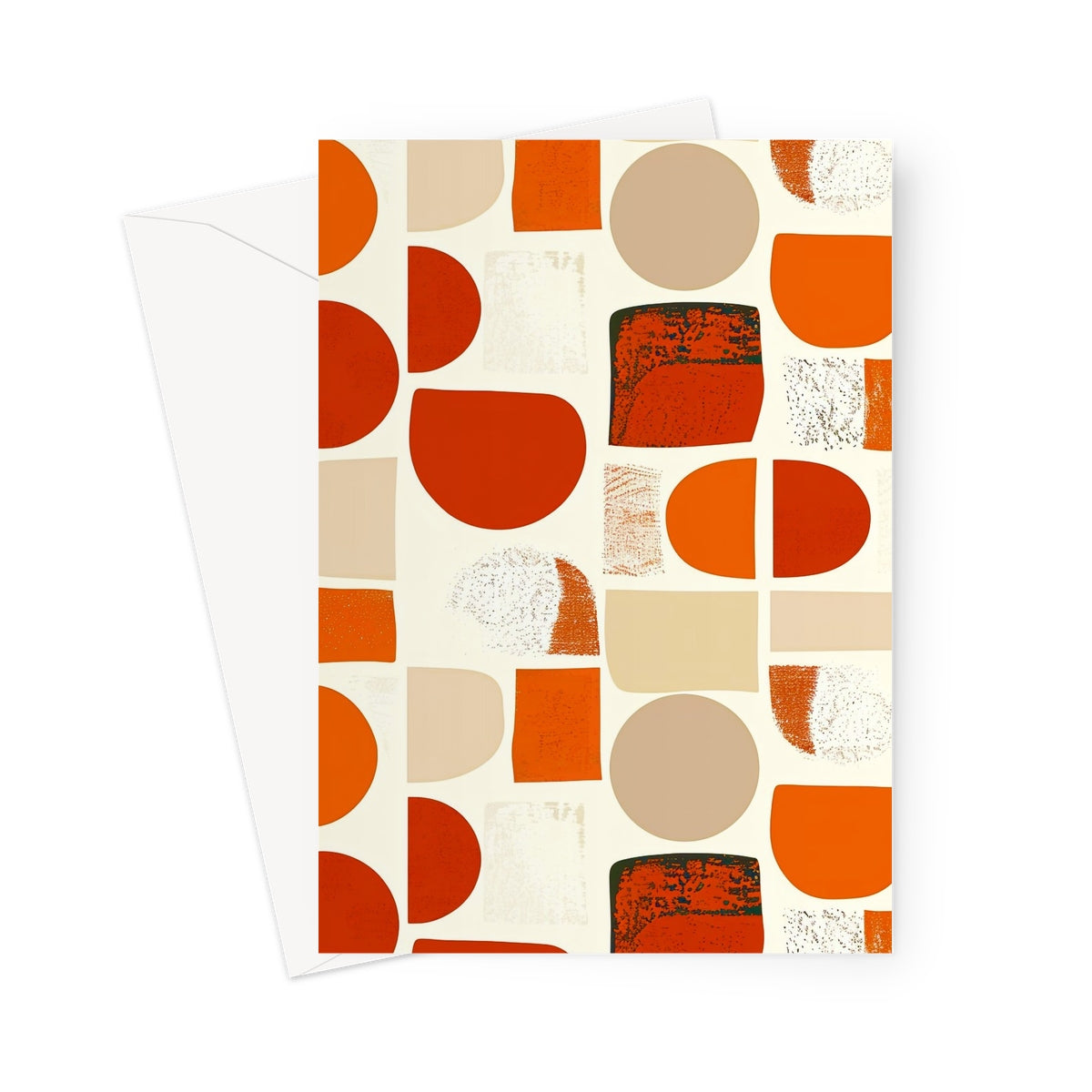 Orange and Brown Abstract Eclectic Art  Greeting Card