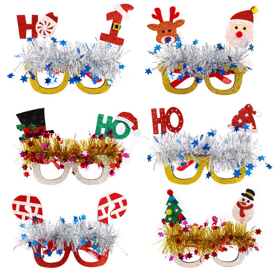 Christmas Glasses Adult Children Holiday Dress Up Party Decorations Photo Props Cartoon Glasses Frame