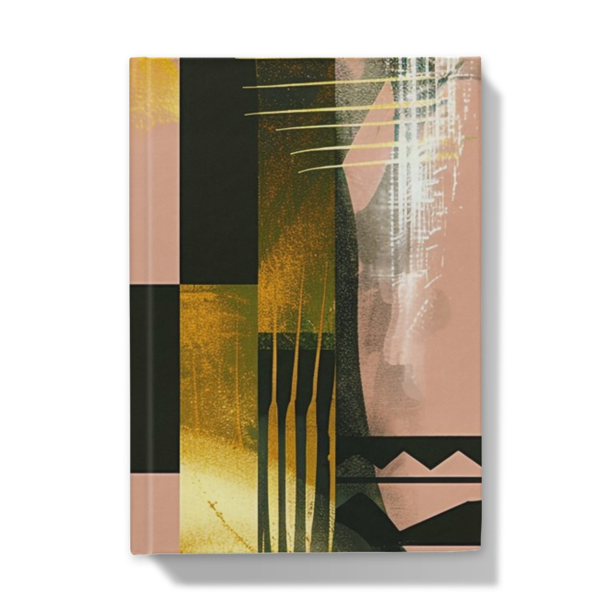 Echoes of Life: Afrocentric Peach and Gold Abstract Art Eclectic  Hardback Journal