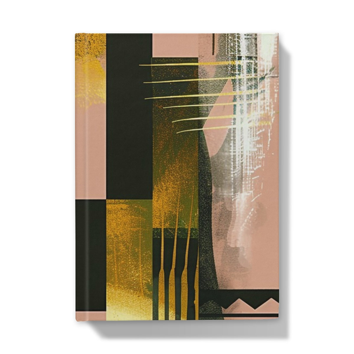 Echoes of Life: Afrocentric Peach and Gold Abstract Art Eclectic  Hardback Journal