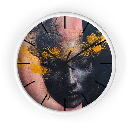 Elegant Blush and Gold Masquerade Wall Clock