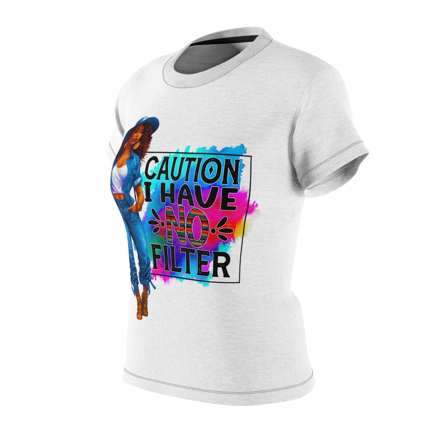 Empowering Black Woman Gift - Caution I Have No Filter Women's Tee, Perfect Present For Her, Bold Statement Casual Top