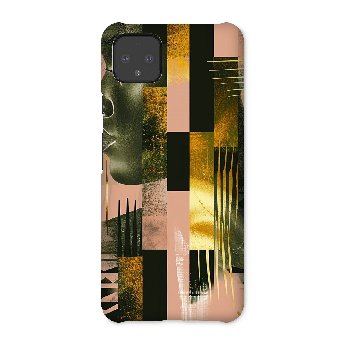 Echoes of Life: Afrocentric Peach and Gold Abstract Art Eclectic  Snap Phone Case