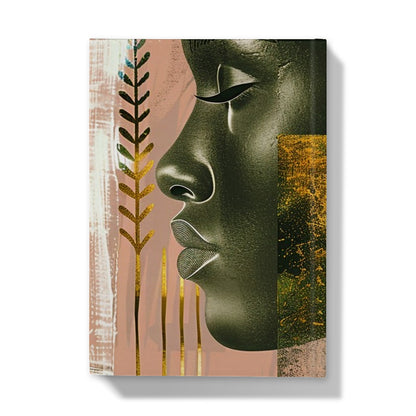 Echoes of Life: Afrocentric Peach and Gold Abstract Art Eclectic  Hardback Journal