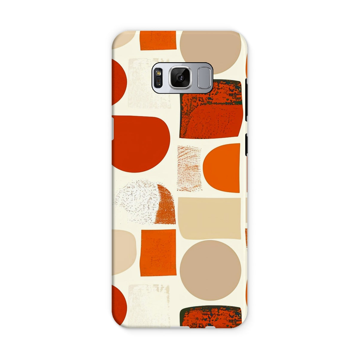 Orange and Brown Abstract Eclectic Art  Tough Phone Case