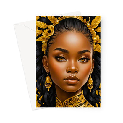 Golden Empress Glow Goddess Greeting Card