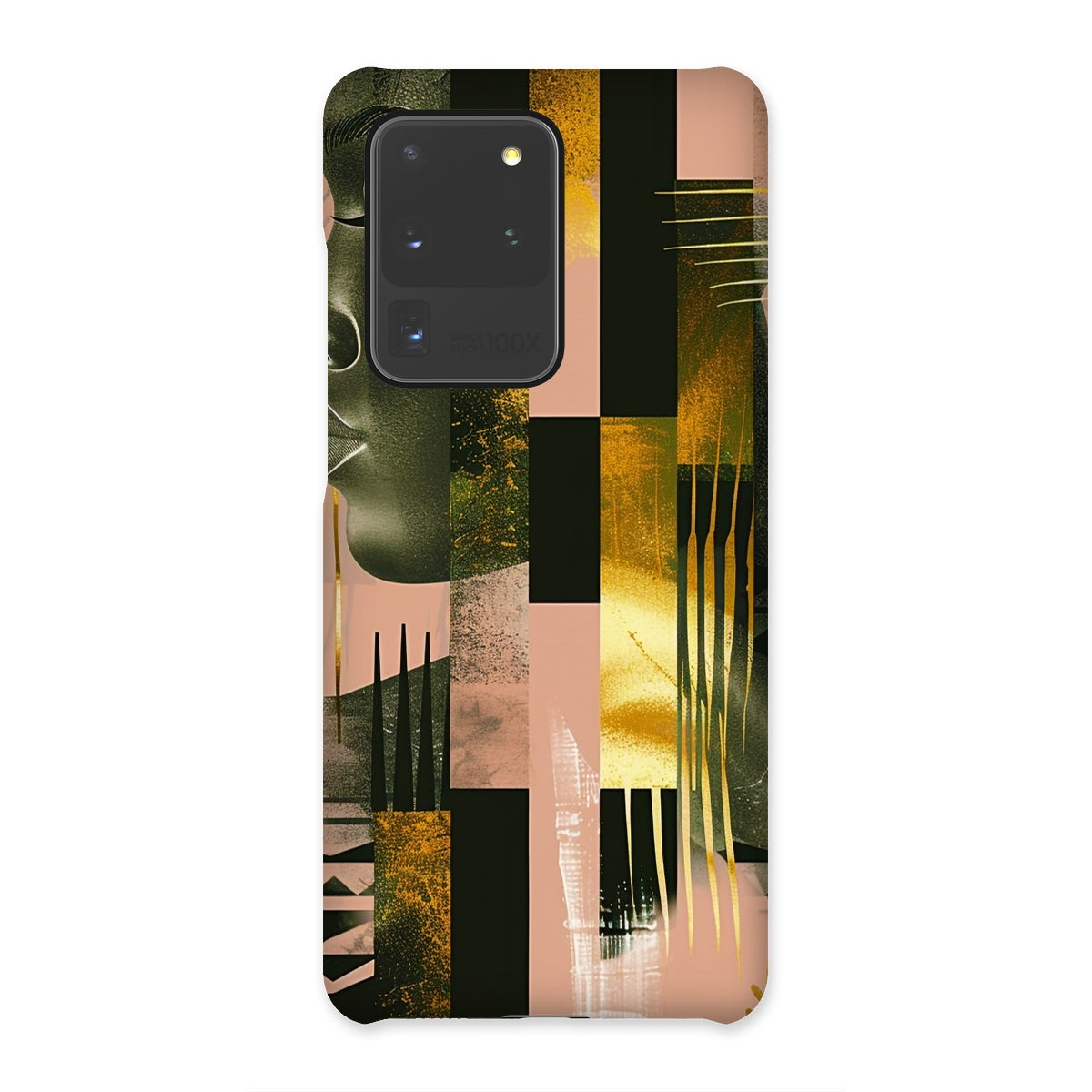 Echoes of Life: Afrocentric Peach and Gold Abstract Art Eclectic  Snap Phone Case