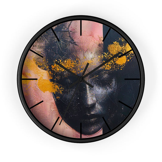 Elegant Blush and Gold Masquerade Wall Clock