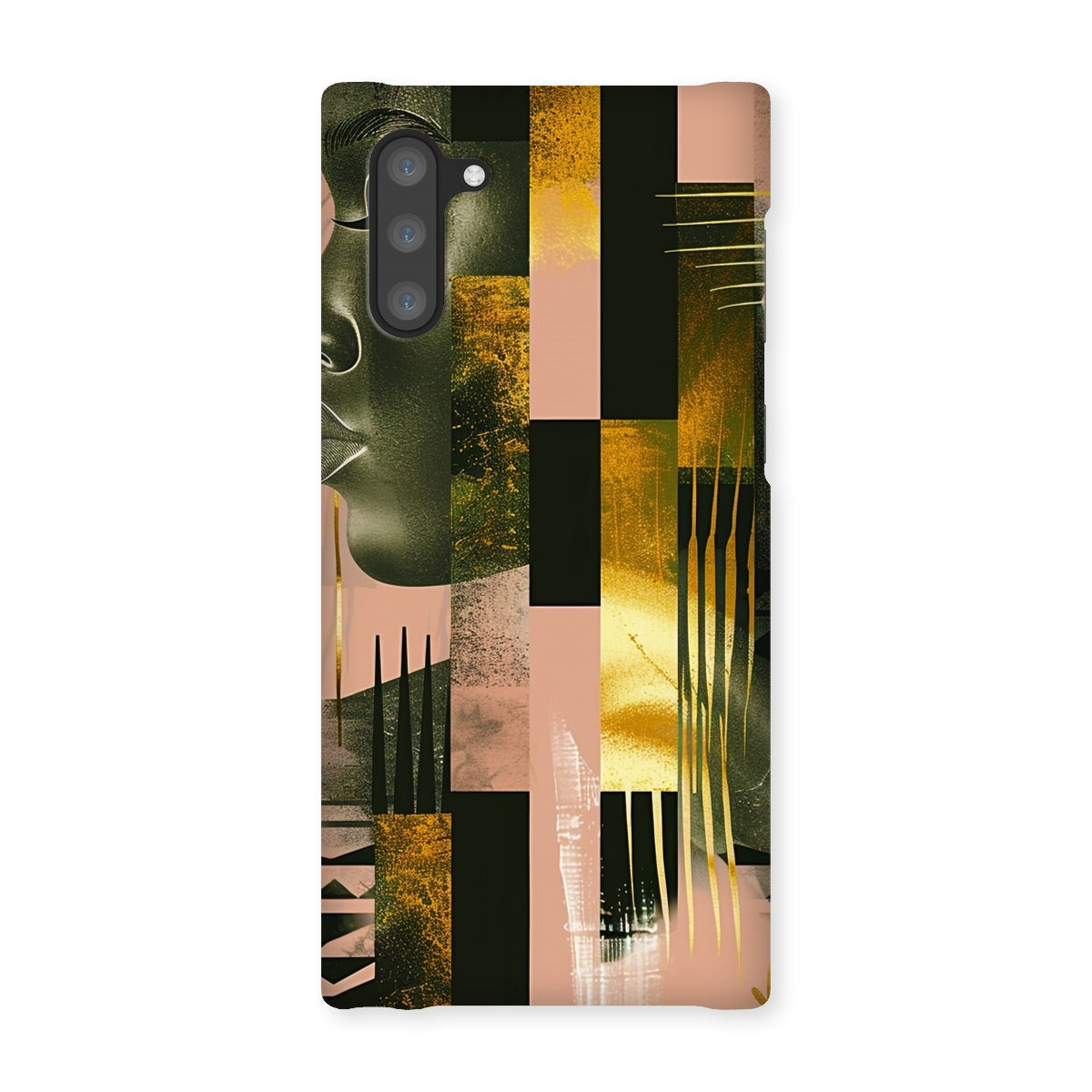 Echoes of Life: Afrocentric Peach and Gold Abstract Art Eclectic  Snap Phone Case