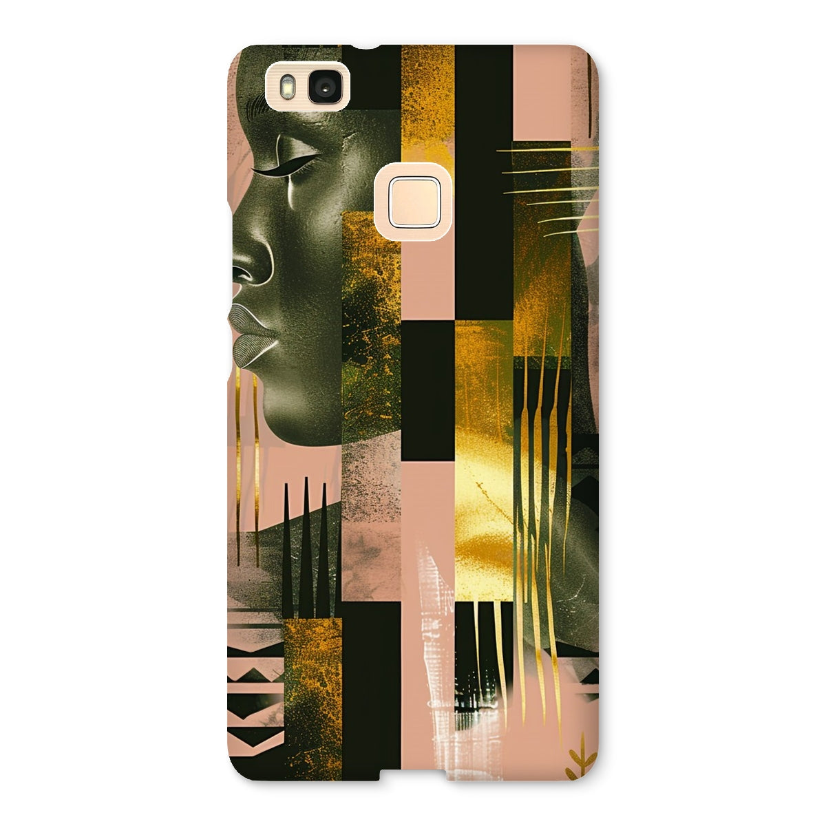 Echoes of Life: Afrocentric Peach and Gold Abstract Art Eclectic  Snap Phone Case