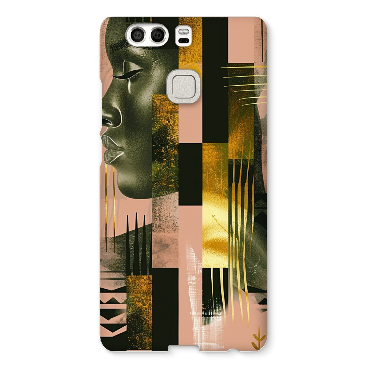 Echoes of Life: Afrocentric Peach and Gold Abstract Art Eclectic  Snap Phone Case