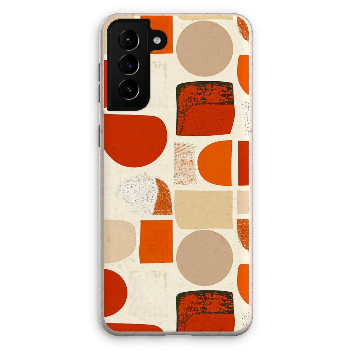 Orange and Brown Abstract Eclectic Art  Eco Phone Case