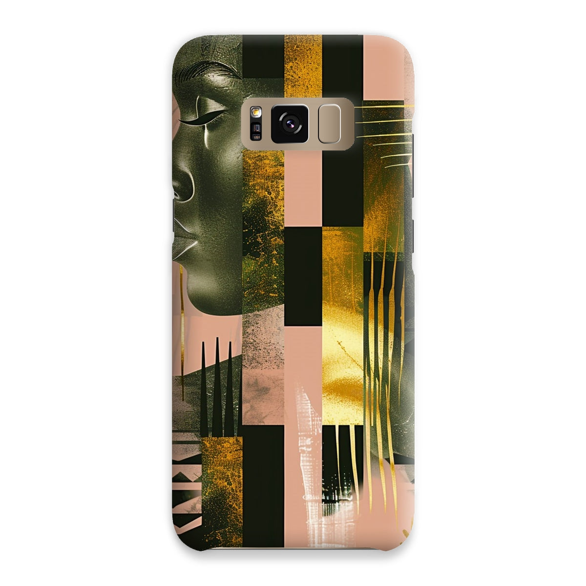 Echoes of Life: Afrocentric Peach and Gold Abstract Art Eclectic  Snap Phone Case