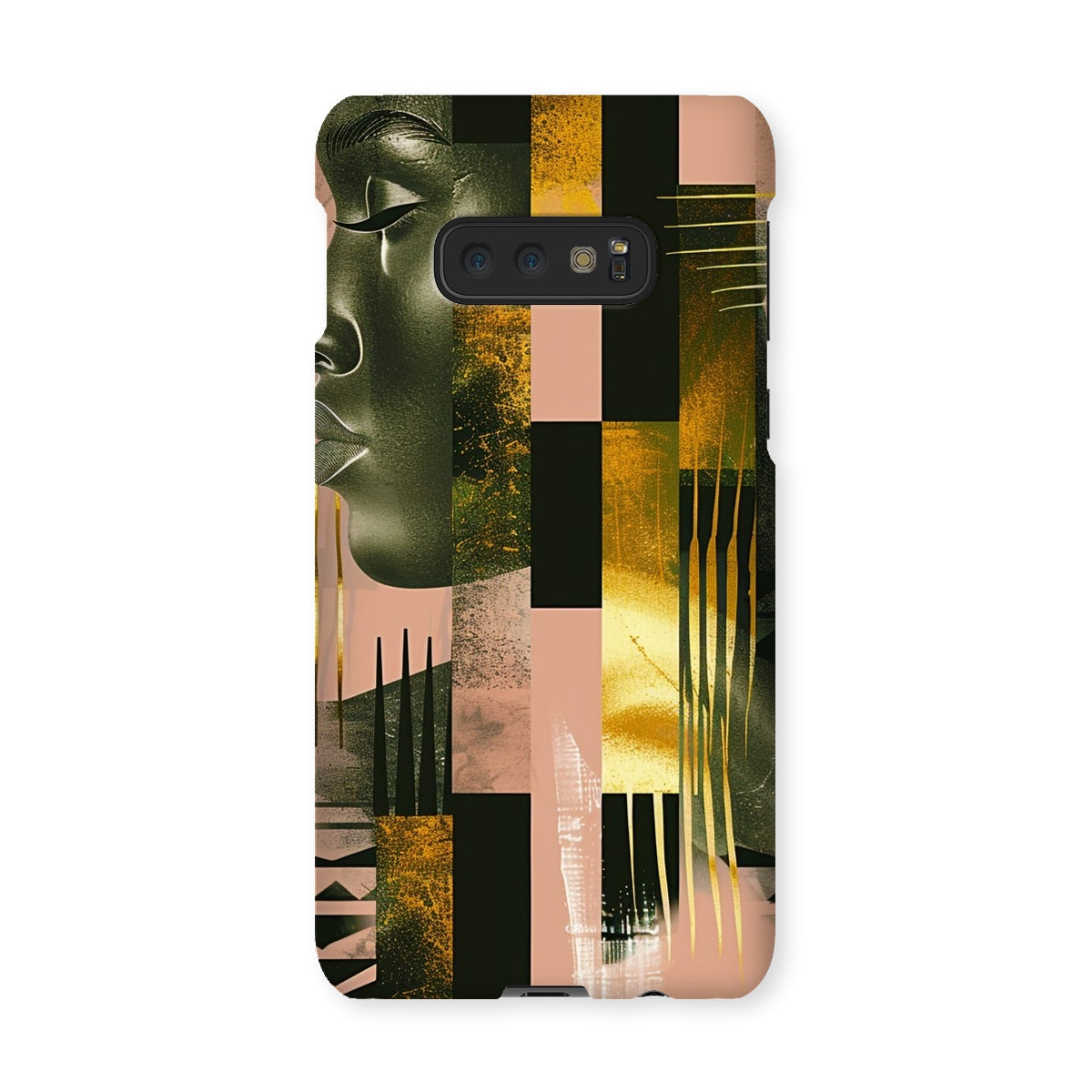 Echoes of Life: Afrocentric Peach and Gold Abstract Art Eclectic  Snap Phone Case