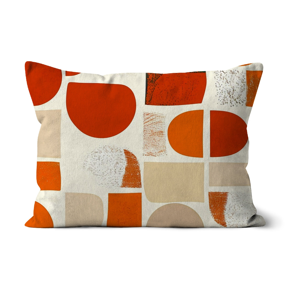 Orange and Brown Abstract Eclectic Art  Cushion