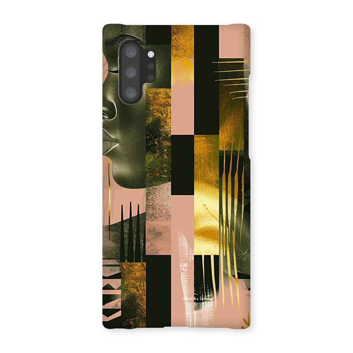 Echoes of Life: Afrocentric Peach and Gold Abstract Art Eclectic  Snap Phone Case