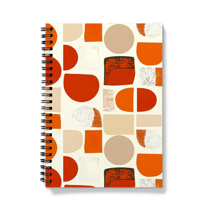 Orange and Brown Abstract Eclectic Art  Notebook