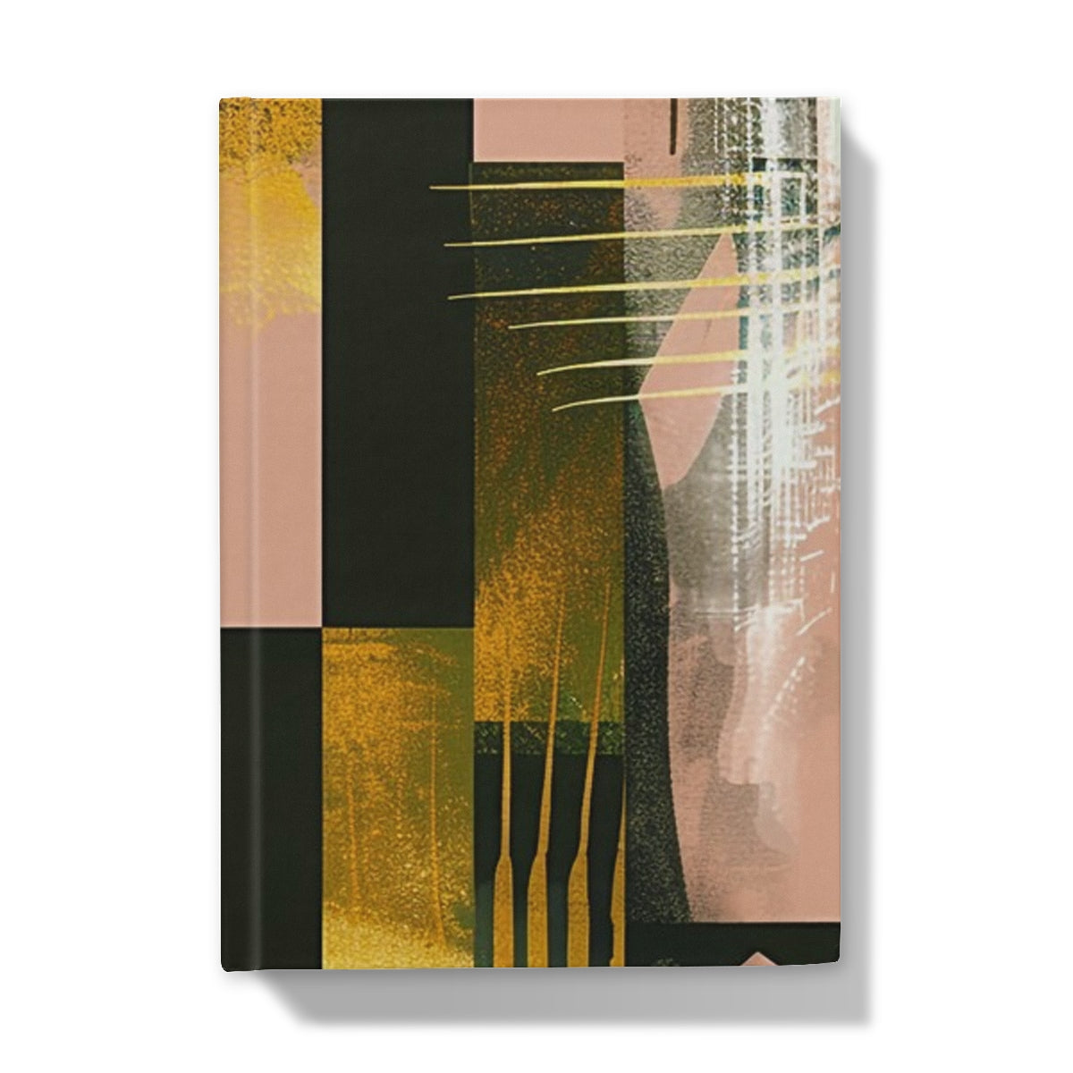 Echoes of Life: Afrocentric Peach and Gold Abstract Art Eclectic  Hardback Journal