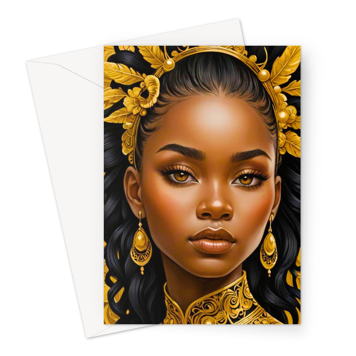 Golden Empress Glow Goddess Greeting Card