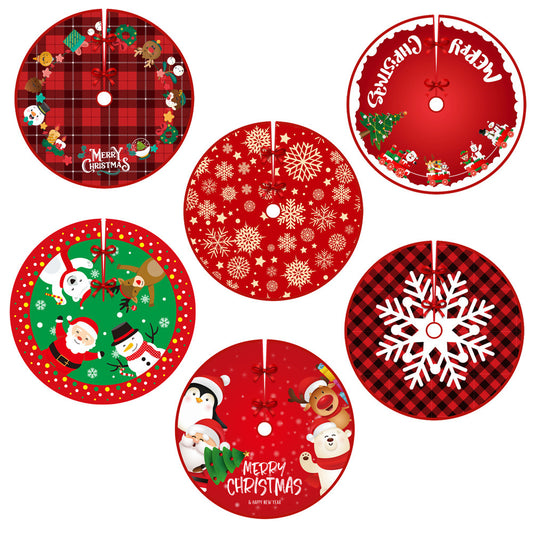New Christmas Tree Skirt Creative Old Man Snowman Elk Pattern Tree Bottom Decoration Christmas Tree Ornaments