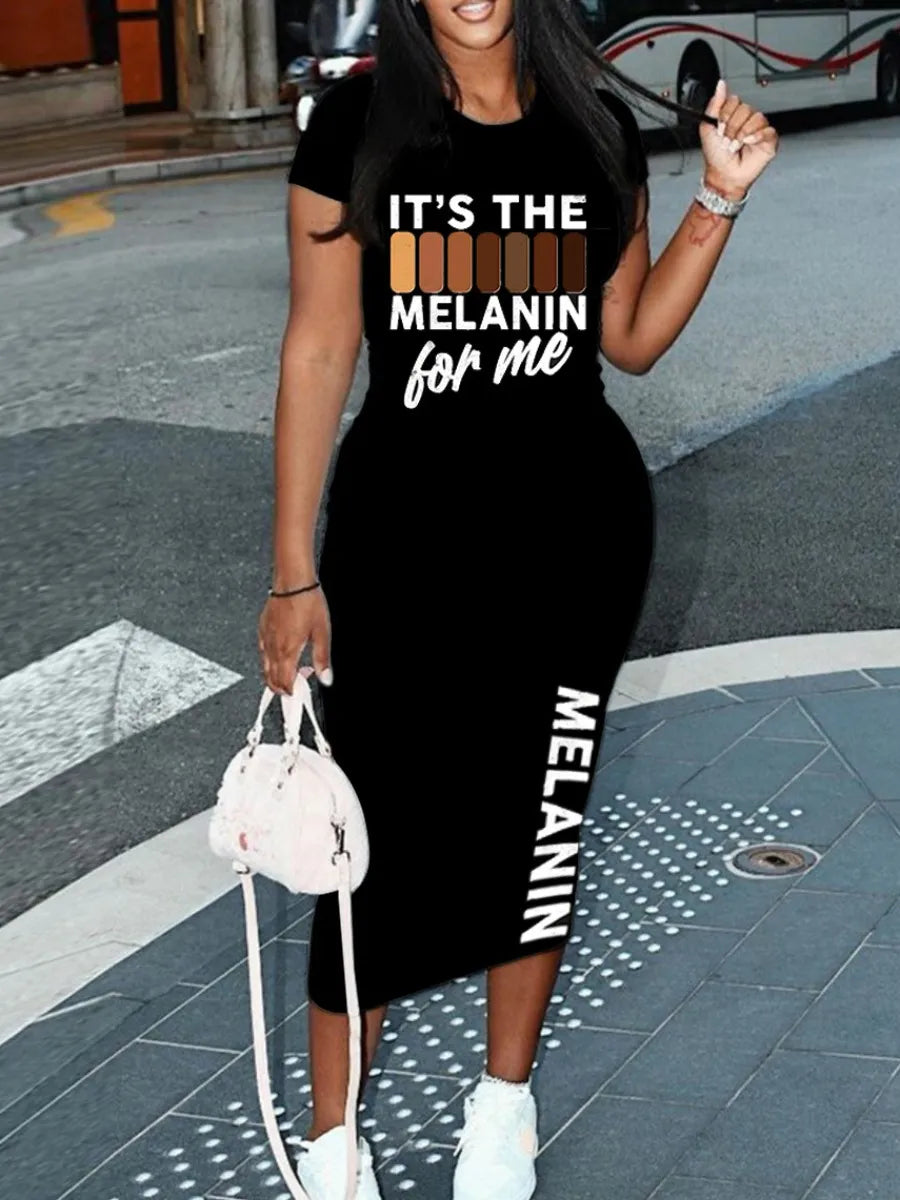 Women's It's The Melanin Summer Short Sleeved Summer Dress