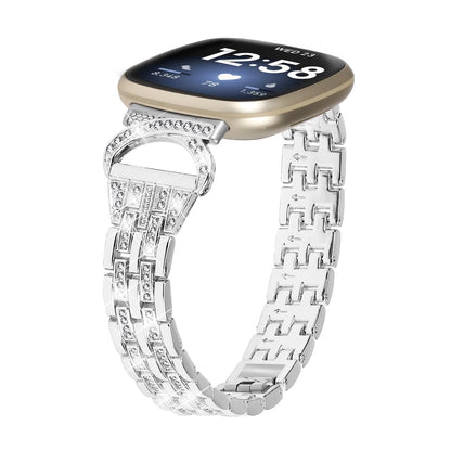 Fitbit Elegant Rhinestone Stainless Steel Smartwatch Band for Women