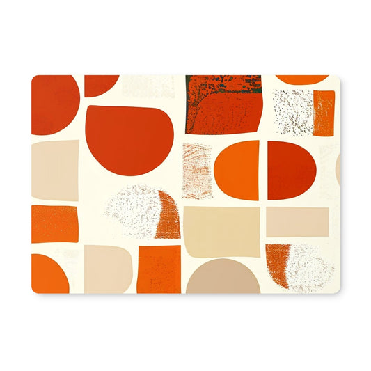 Orange and Brown Abstract Eclectic Art  Placemat