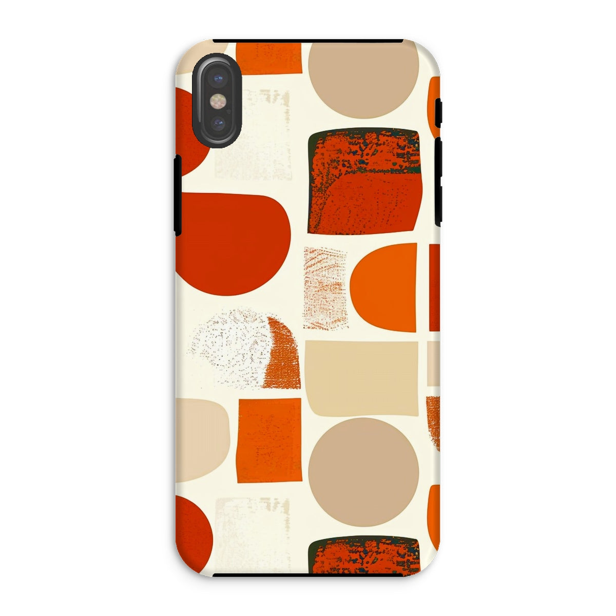 Orange and Brown Abstract Eclectic Art  Tough Phone Case