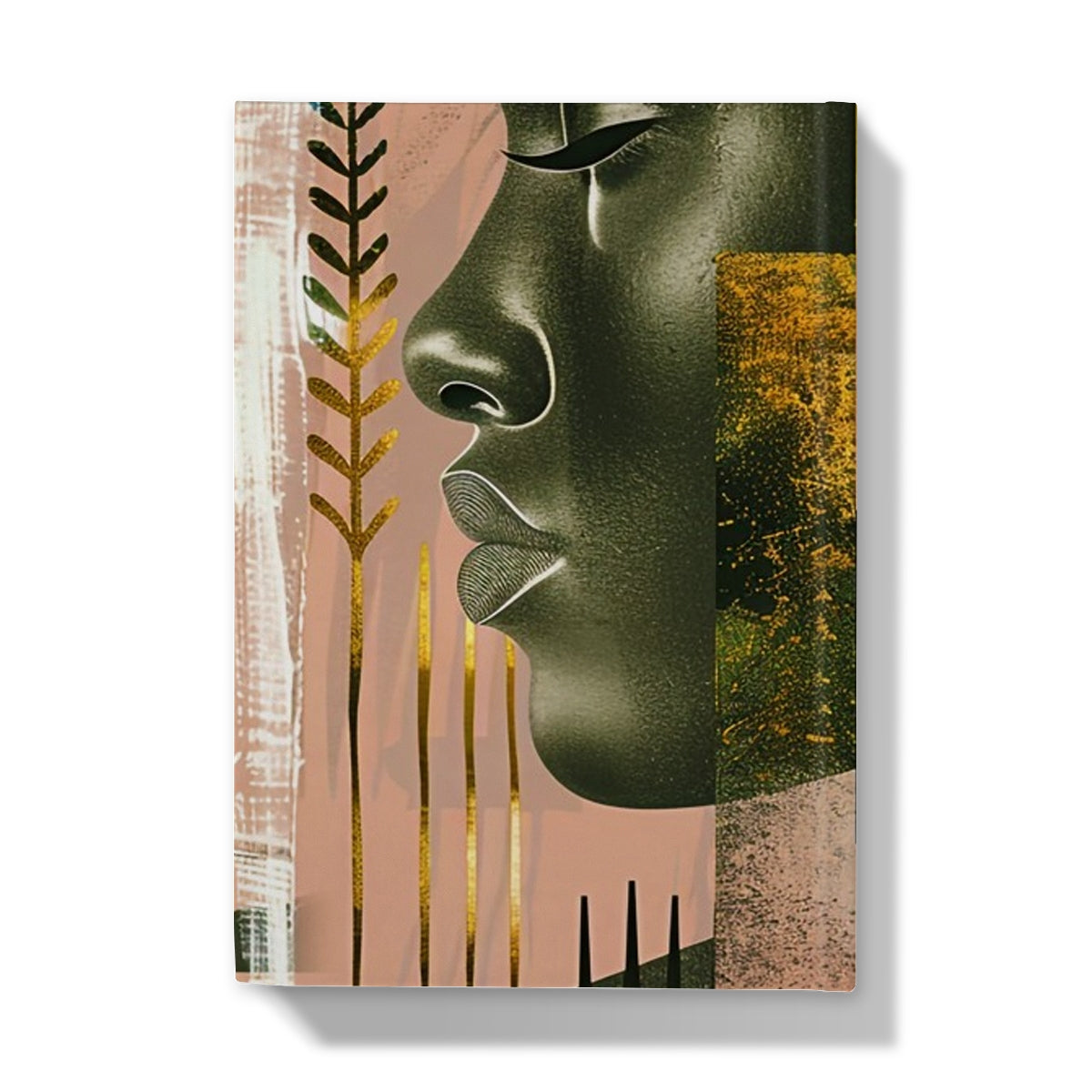 Echoes of Life: Afrocentric Peach and Gold Abstract Art Eclectic  Hardback Journal