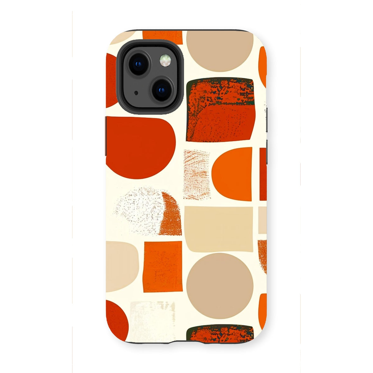 Orange and Brown Abstract Eclectic Art  Tough Phone Case