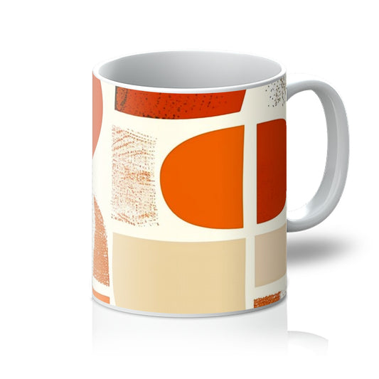 Orange and Brown Abstract Eclectic Art  Mug